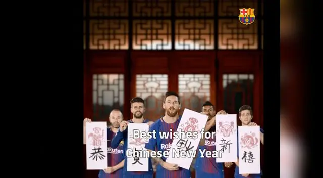 Barcelona: Lionel Messi y compañeros celebran Año Nuevo Chino en Facebook