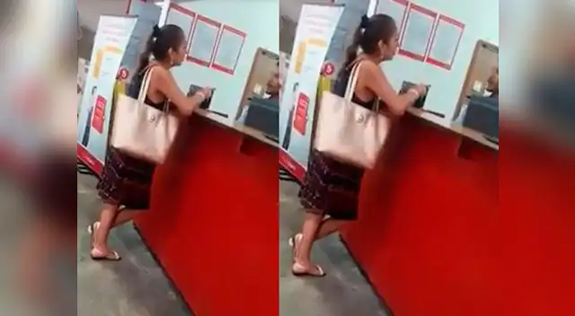 Mujer perdió los papeles con trabajadores Mujer perdió los papeles con trabajadores