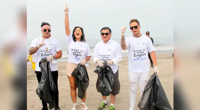 Junto a su amigo especial Kevin Blow llegó a limpiar las playas de Lurín