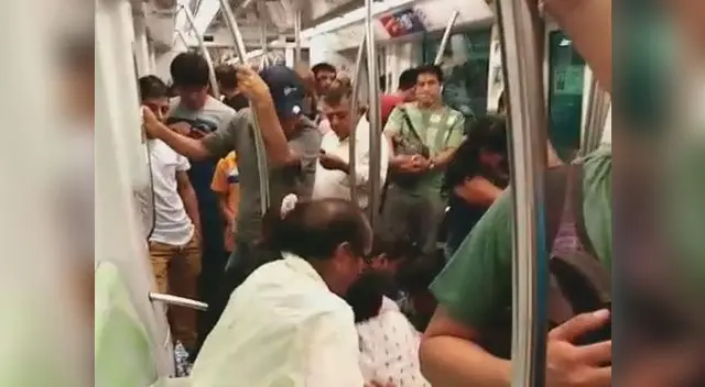 Momentos de tensión vivieron los pasajeros de la estación del Metro de Lima Momentos de tensión vivieron los pasajeros de la estación del Metro de Lima