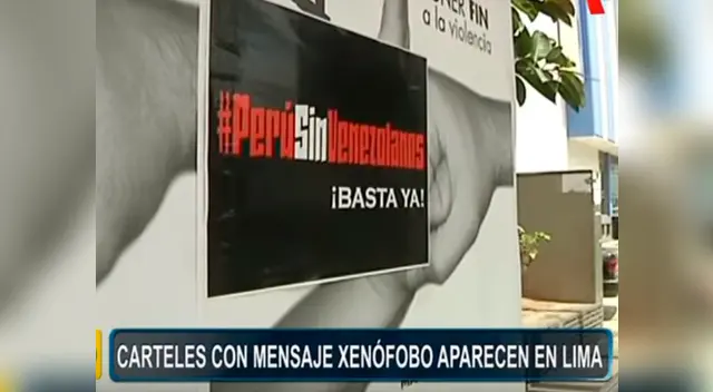 Aparecen carteles de rechazo contra los venezolanos en Lima Aparecen carteles de rechazo contra los venezolanos en Lima