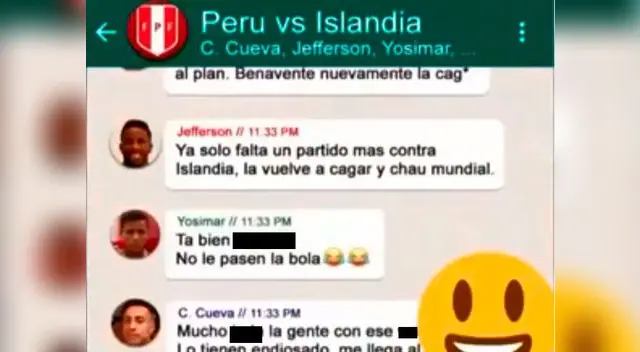 En WhatsApp recrean supuesto complot de selección peruana contra Benavente En WhatsApp recrean supuesto complot de selección peruana contra Benavente