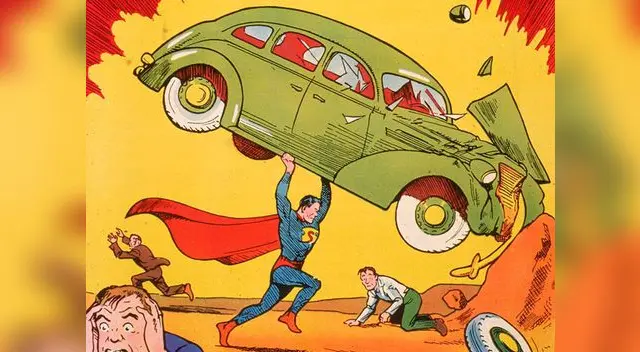 Superman en una de sus primeras apariciones