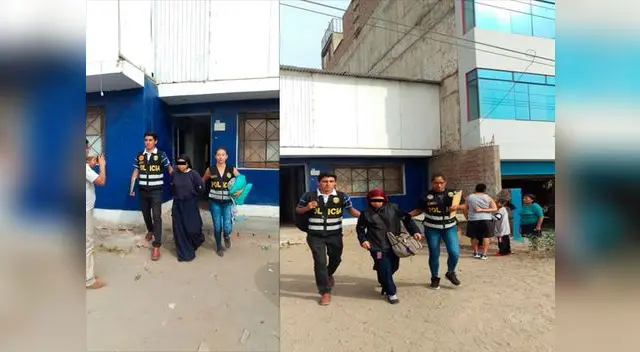 Los detenidos son trasladados a la sede de la Dirección de Trata de Personas