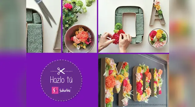 Lindas letras hechas con flores naturales