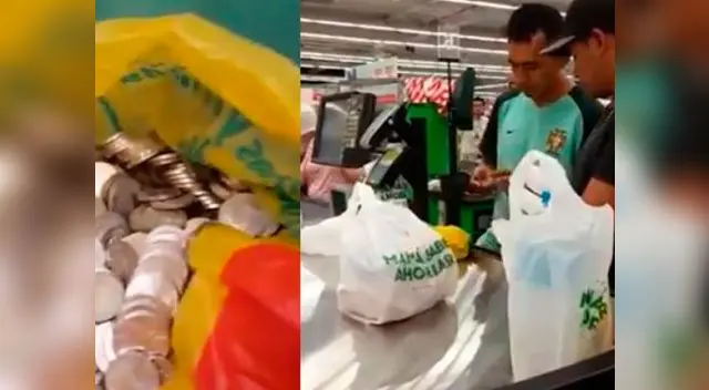 Jóvenes compraron con monedas de 5 céntimos Jóvenes compraron con monedas de 5 céntimos