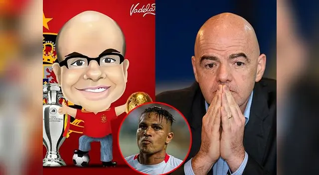Mister Chip, Paolo Guerrero y Gianni Infantino