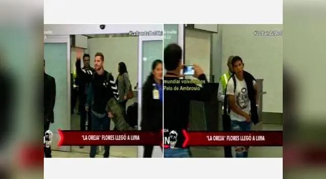 El "Oreja" Flores ganó más cámara de periodistas e hinchas que el español en terminal áreo