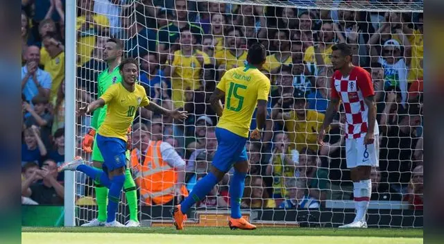 Neymar marcó el 1-0 para Brasil