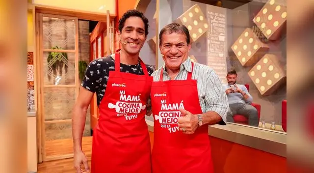 Mguelito chocho con su hijo José Maria en mi "Mamá cocina mejor que la tuya"