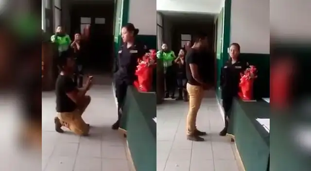 Policía le pide matrimonio a su colega sin imaginar que sería desenmascarado Policía le pide matrimonio a su colega sin imaginar que sería desenmascarado