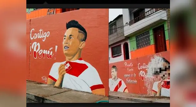 Mural de Christian Cueva fue vandalizado en Lurín
