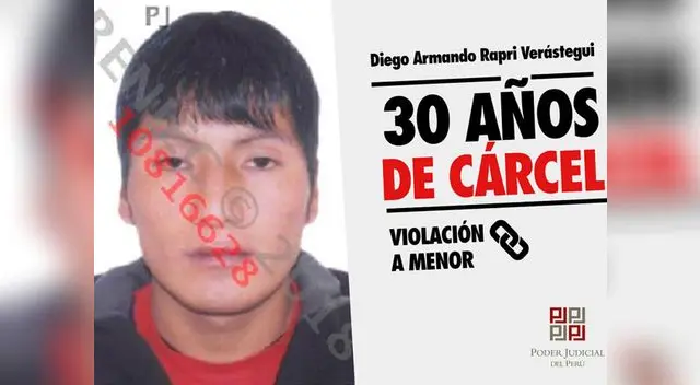Poder Judicial condenó a 30 años de prisión a Diego Rapri Verástegui por violar a una niña en Pasco Poder Judicial condenó a 30 años de prisión a Diego Rapri Verástegui por violar a una niña en Pasco