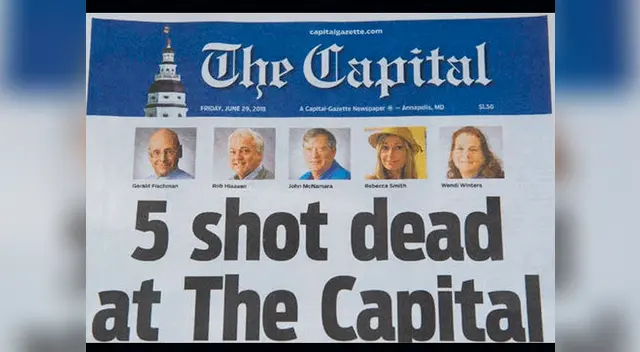 En su portada, el periódico publicó cinco fotografías de los trabajadores que fallecieron En su portada, el periódico publicó cinco fotografías de los trabajadores que fallecieron