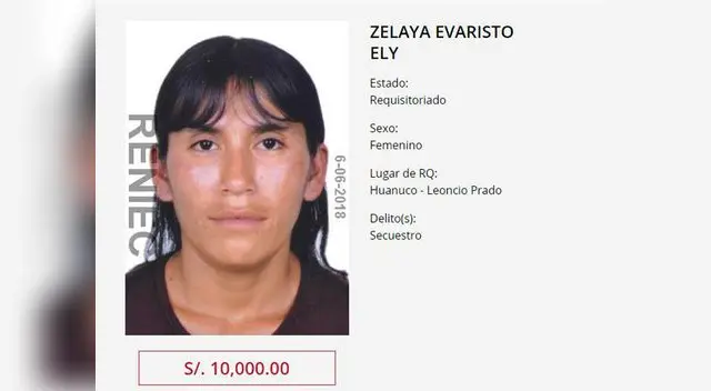 Mujer tiene un requisitoria por secuestro
