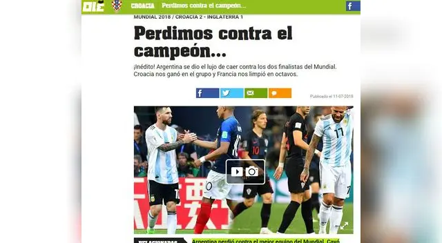 Olé celebró la mediocre actuación de su selección