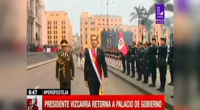 Presidente de la República retorna al Palacio de Gobierno