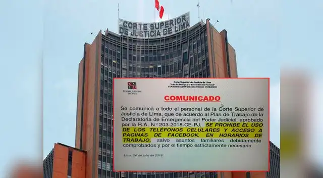 Poder Judicial prohibió el uso de los celulares a todos los trabajadores de dicha sede del Estado