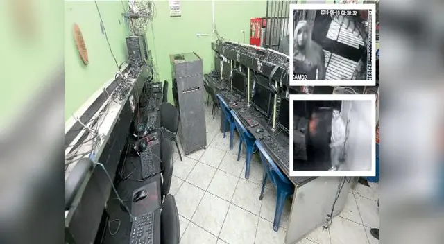 Delincuentes ingresaron para robar a un local de cabinas de internet, y cámaras grabaron sus rostros Delincuentes ingresaron para robar a un local de cabinas de internet, y cámaras grabaron sus rostros