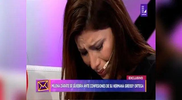 Milena Zárate rompe en llanto por confesiones de su hermana Greysi Ulloa | Foto: Captura Milena Zárate rompe en llanto por confesiones de su hermana Greysi Ulloa | Foto: Captura