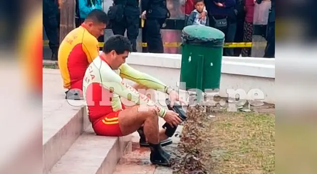 Buzos PNP a punto de ingresar a rescatar cuerpo de menor