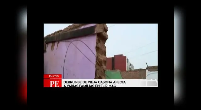 Se cayó muro de vieja casona en el Rímac Se cayó muro de vieja casona en el Rímac