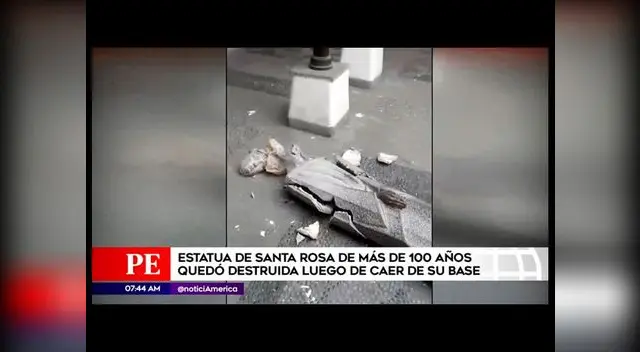 Estatua de Santa Rosa quedó destrozada Estatua de Santa Rosa quedó destrozada