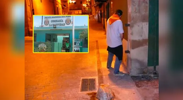 Sujeto fue sorprendido miccionando en la vía pública Sujeto fue sorprendido miccionando en la vía pública