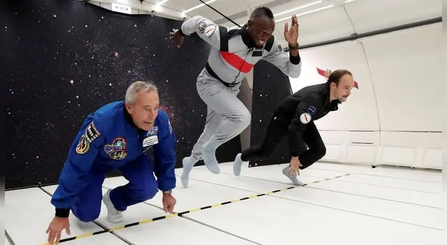 Bolt ganó en una carrera sin gravedad Bolt ganó en una carrera sin gravedad