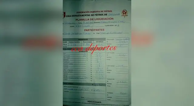 Liquidación del cotejo Social Corire vs Sportivo Huracán. FOTO: César Condori