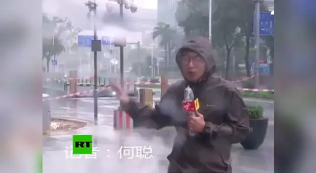 Reportero sobrevive a paso del tifón Mangkhut