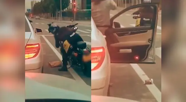 Motorizado sorprende con lección a mujer conductora Motorizado sorprende con lección a mujer conductora