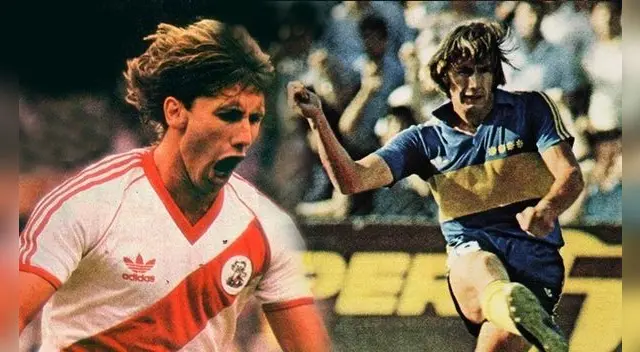 Gareca cuando vistió las camisetas de River y Boca