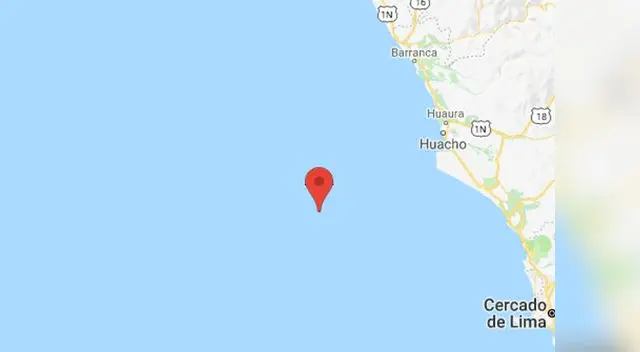 Epicentro del sismo al SO de Huacho Epicentro del sismo al SO de Huacho