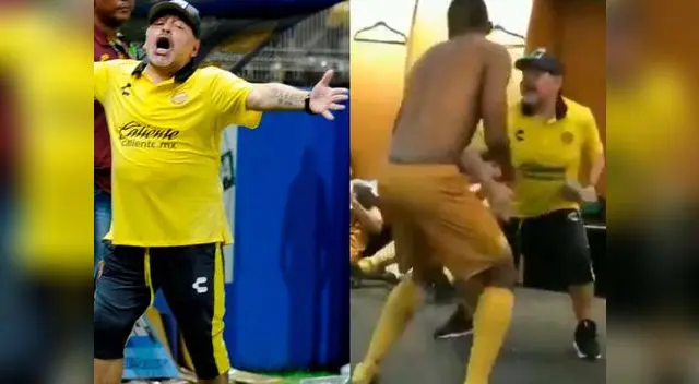 El equipo de Maradona ganó sobre la hora y celebró con divertido baile. El equipo de Maradona ganó sobre la hora y celebró con divertido baile.