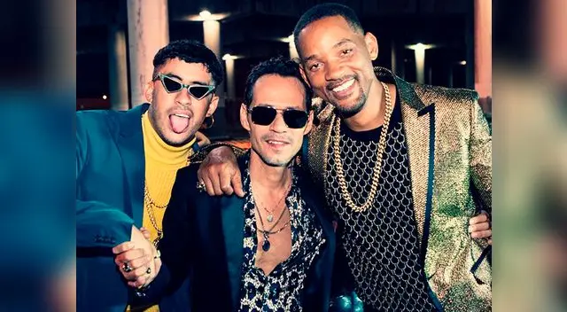 Will Smith feliz junto a Will Smith y Bad Bunny, pero público le da la espalda