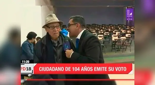Anciano de 104 años votó en la Universidad San Marcos