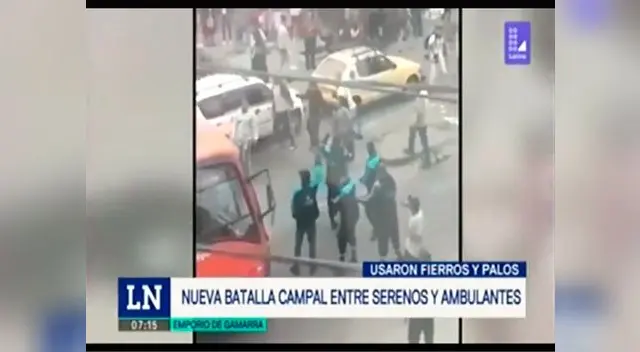 Emporio de Gamarra fue escenario de una batalla campal entre serenos y ambulantes