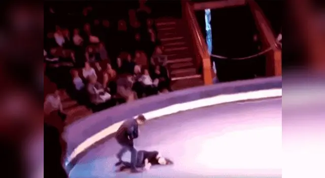 La caída asustó a todos los asistentes del circo
