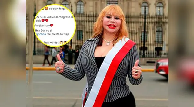  Susy Díaz recuerda su pasado de congresista y seguidores piden que vuelva a la política