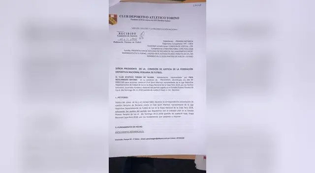 Torino reclama los puntos del cotejo que cayó 2-0 en Ica con Marino