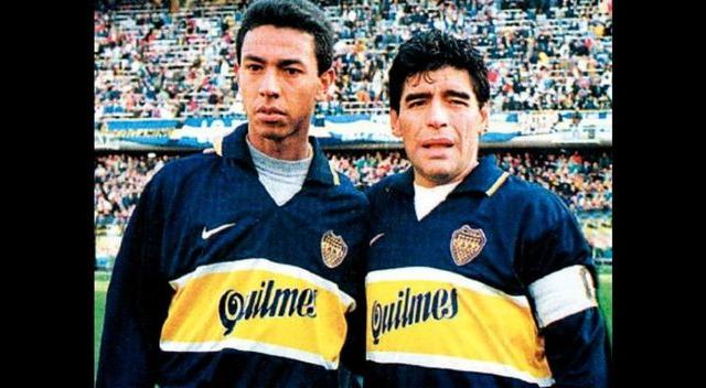 Solano tuvo el honor de jugar al lado de Maradona en Boca