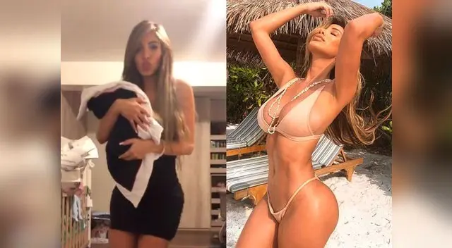 Paula Manzanal baila con su hijo a tres día de haber dado a luz