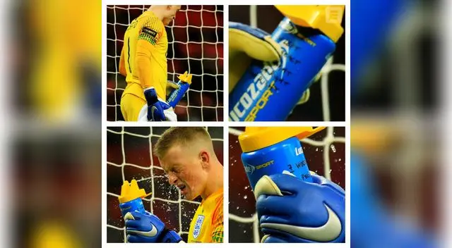 Tal como ocurrió ante Colombia en Rusia Pickford utilizó botella con instrucciones ante Estados Unidos Tal como ocurrió ante Colombia en Rusia Pickford utilizó botella con instrucciones ante Estados Unidos