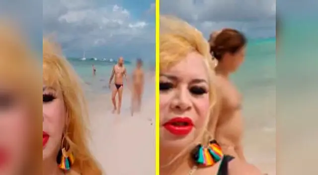 Instagram: Susy Díaz es sorprendida por pareja nudista