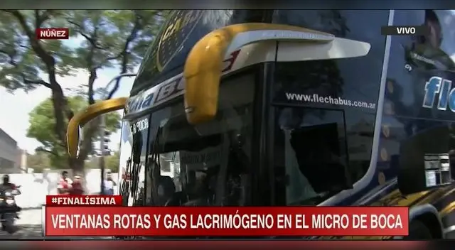 El bus de Bpca fue atacado por los hinchas de River