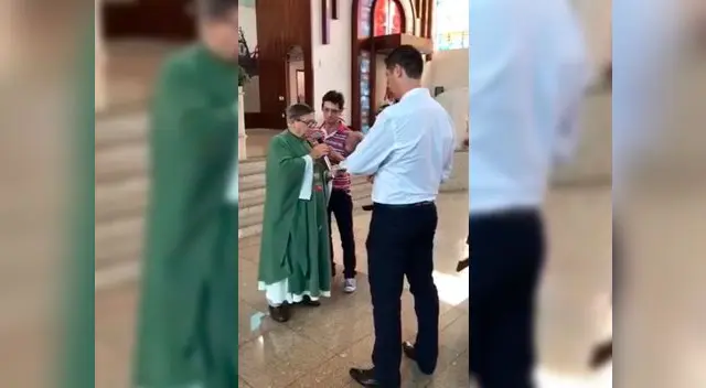 Video viral en Facebook muestra cómo el sacerdote intenta dar la bendición a bebé con un objeto inusual Video viral en Facebook muestra cómo el sacerdote intenta dar la bendición a bebé con un objeto inusual