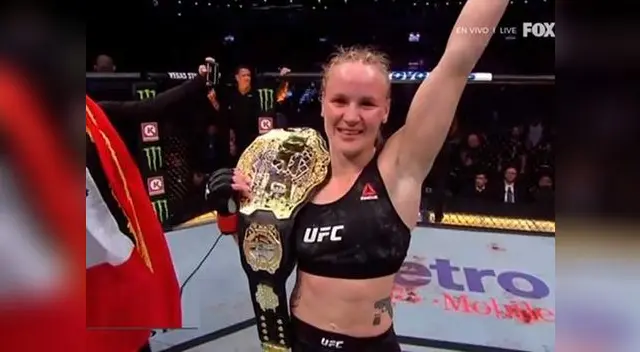 Valentina Shevchenko celebró así tras coronarse con el título peso mosca Valentina Shevchenko celebró así tras coronarse con el título peso mosca