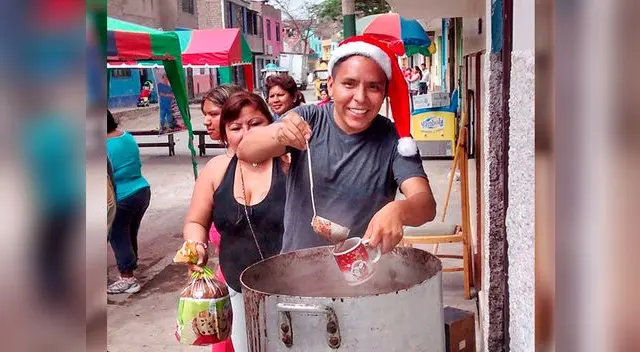 Edwin Sierra mismo Papá Noel preparó chocolatada y dio regalos a niños Edwin Sierra mismo Papá Noel preparó chocolatada y dio regalos a niños