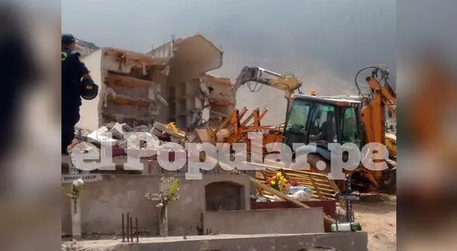 Mausoleo terrorista es demolido en Comas Mausoleo terrorista es demolido en Comas